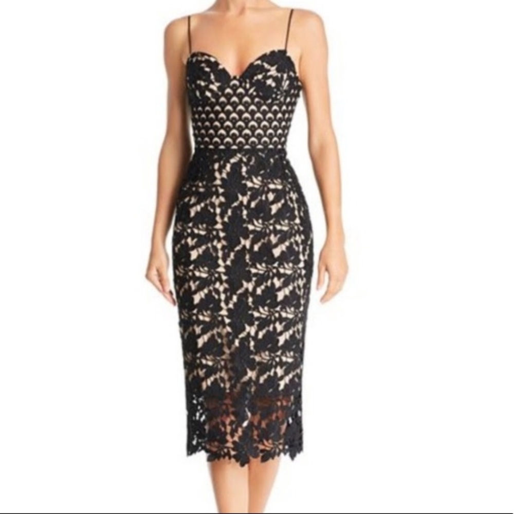 Sau Lee Guinevere guipere lace dress